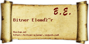 Bitner Elemér névjegykártya