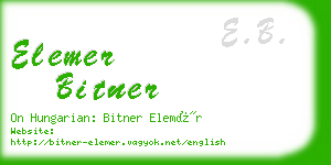 elemer bitner business card